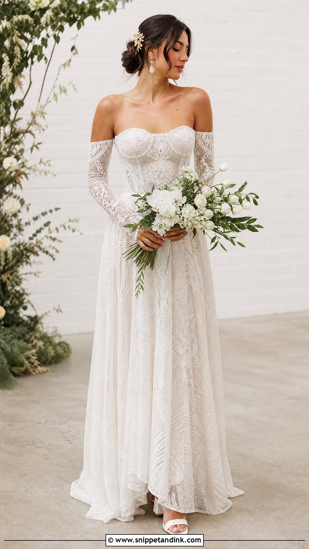 Rue De Seine Bridal Gown With Detachable Sleeves - Snippet and Ink - 20 Rue De Seine Bridal Ideas
