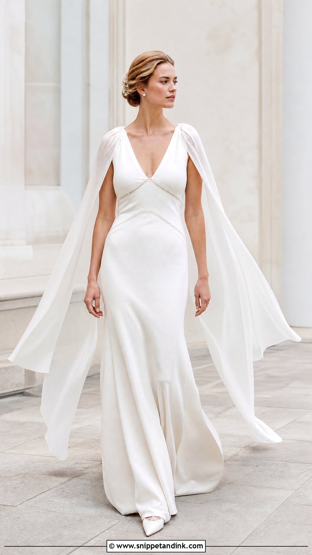 Rue De Seine Cape Sleeve Wedding Dress - Snippet and Ink - 25 Rue De Seine Wedding Dress Ideas