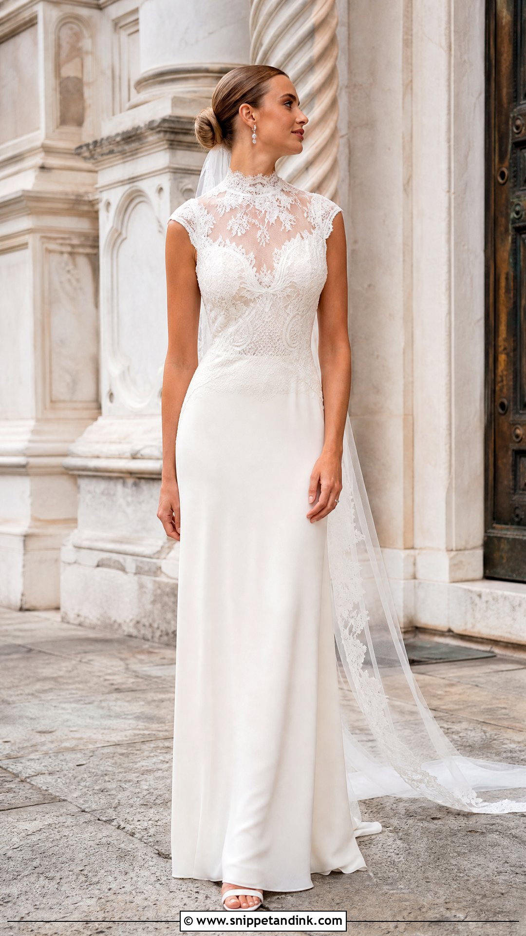 Rue De Seine High Neck Lace Wedding Dress - Snippet and Ink - 25 Rue De Seine Wedding Dress Ideas