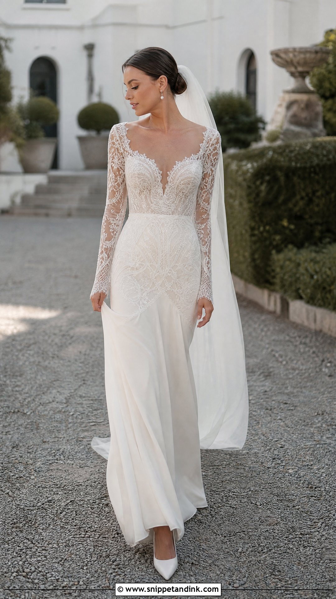 Rue De Seine Long Sleeve Lace Wedding Dress - Snippet and Ink - 25 Rue De Seine Wedding Dress Ideas