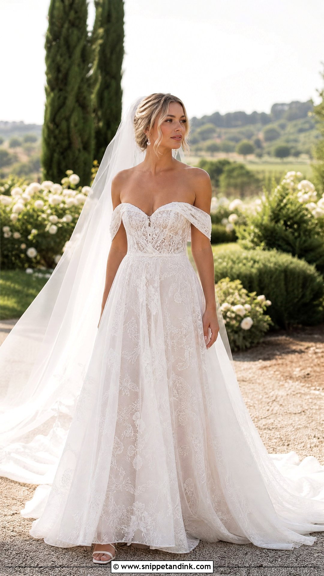 Rue De Seine Off Shoulder Wedding Dress - Snippet and Ink - 25 Rue De Seine Wedding Dress Ideas