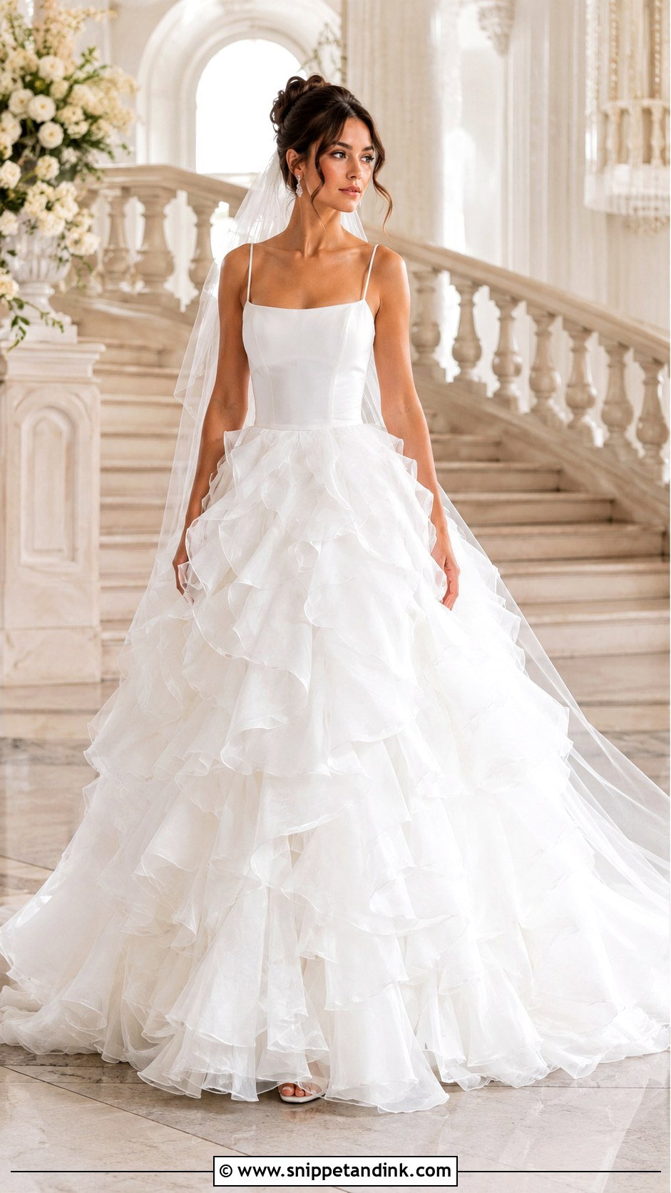 Ruffle Ballgown Wedding Dress - Snippet and Ink - 25 Elegant Wedding Dress Ballgown Fairytale Ideas