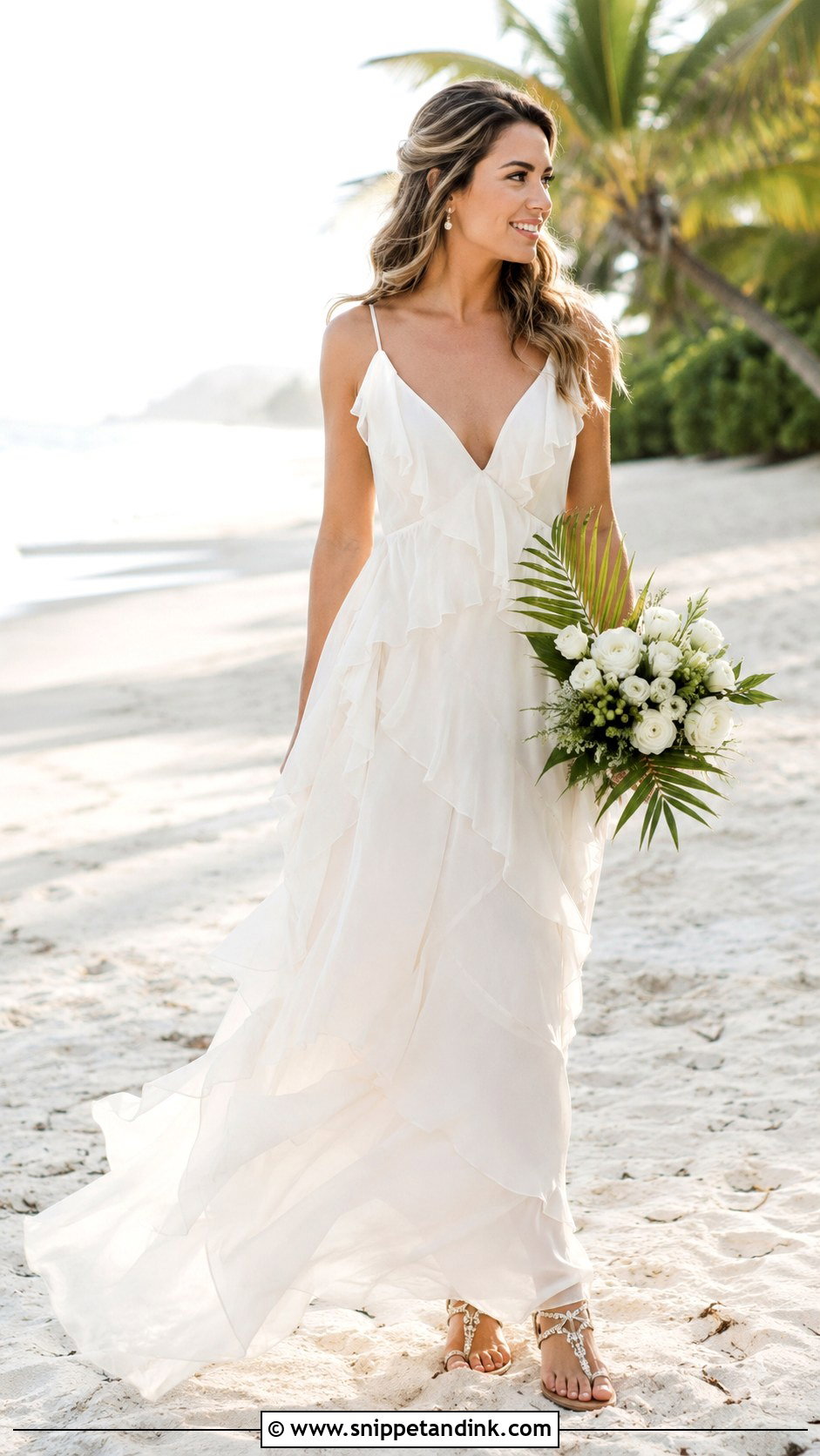 Ruffle Beach Elopement Dress - Snippet and Ink - 25 Beach Elopement Dress Ideas