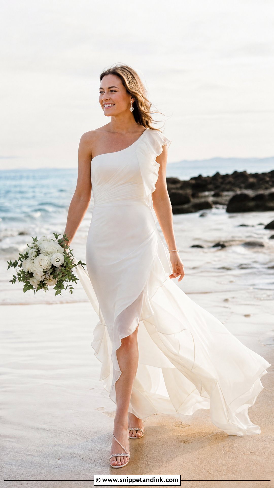 Ruffle Beach Wedding Dress - Snippet and Ink - 25 Coastal Wedding Dress Ideas
