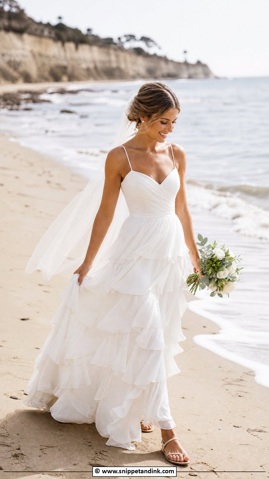 Ruffle Beach Wedding Dress - Snippet and Ink - 35 Beach Wedding Dress Ideas