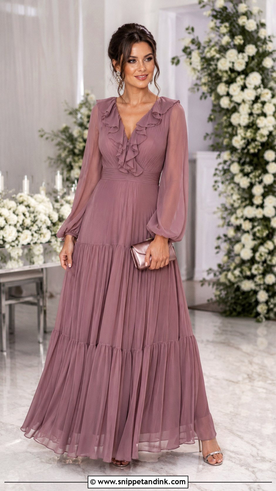 Ruffle Collar Gown - Snippet and Ink - 20 Collar Gown Design Ideas
