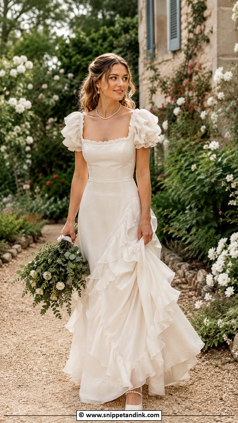 Ruffle Cottagecore Wedding Dress - Snippet and Ink - 30 Cottagecore Wedding Dress Ideas