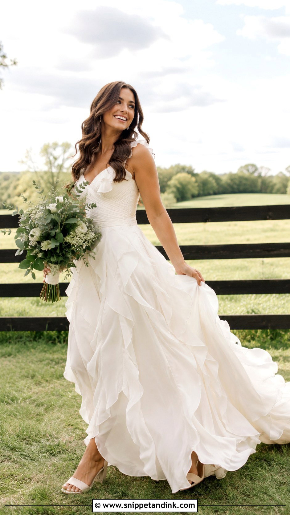 Ruffle Farmhouse Wedding Dress - Snippet and Ink - 25 Farmhouse Wedding Dress Ideas