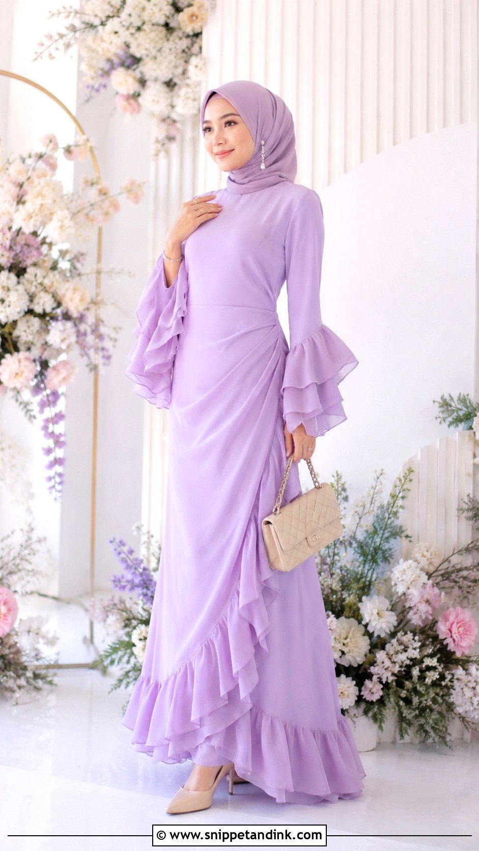 Ruffle Gown With Hijab - Snippet and Ink - 25 Gown with Hijab Ideas