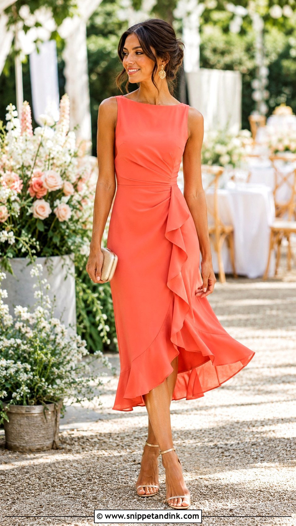 Ruffle Hem Dress Wedding Outfit - Snippet and Ink - 30 Trending Outfits for Wedding