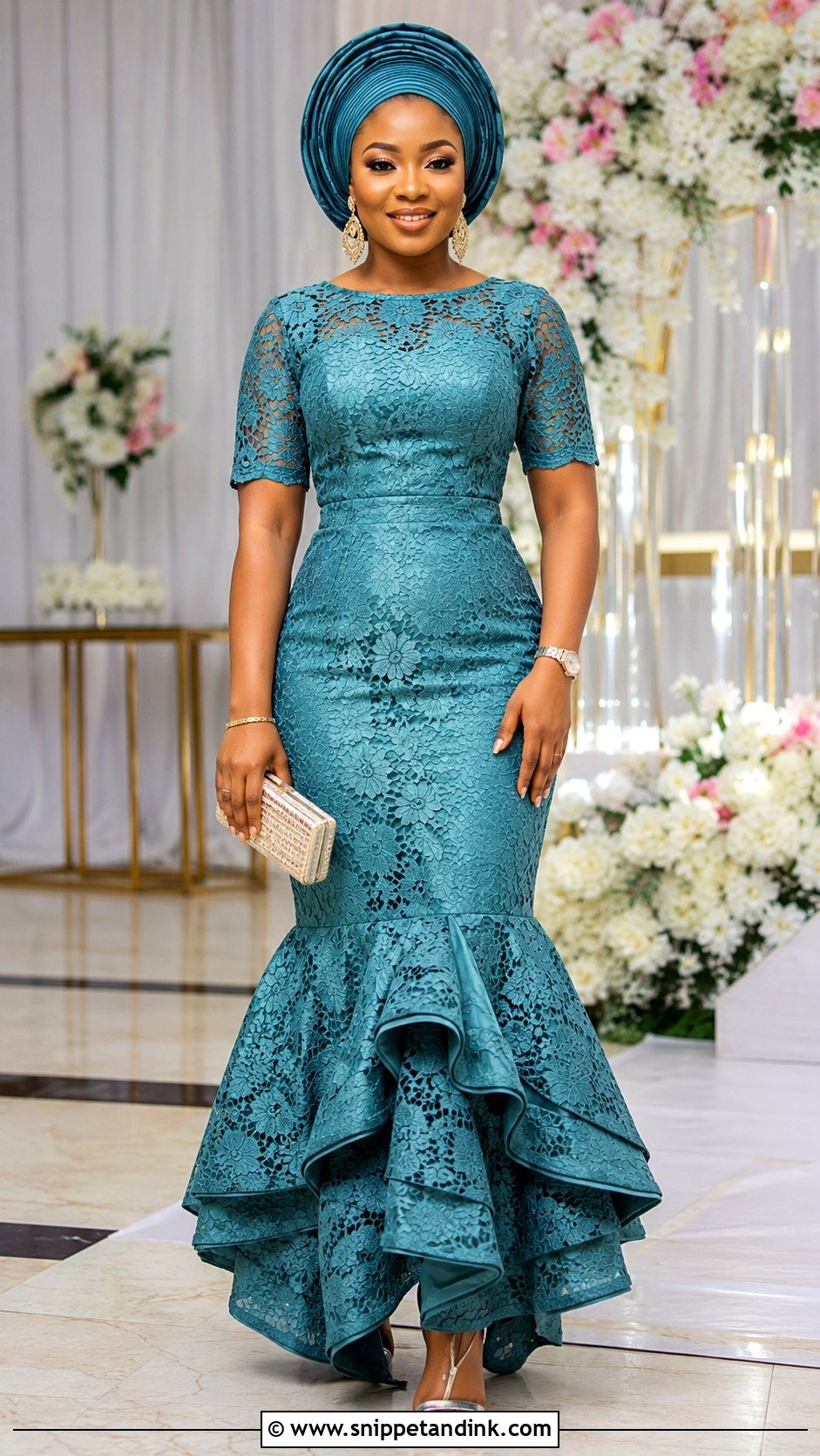 Ruffle Hem Nigerian Gown - Snippet and Ink - 20 Nigerian Gown Ideas