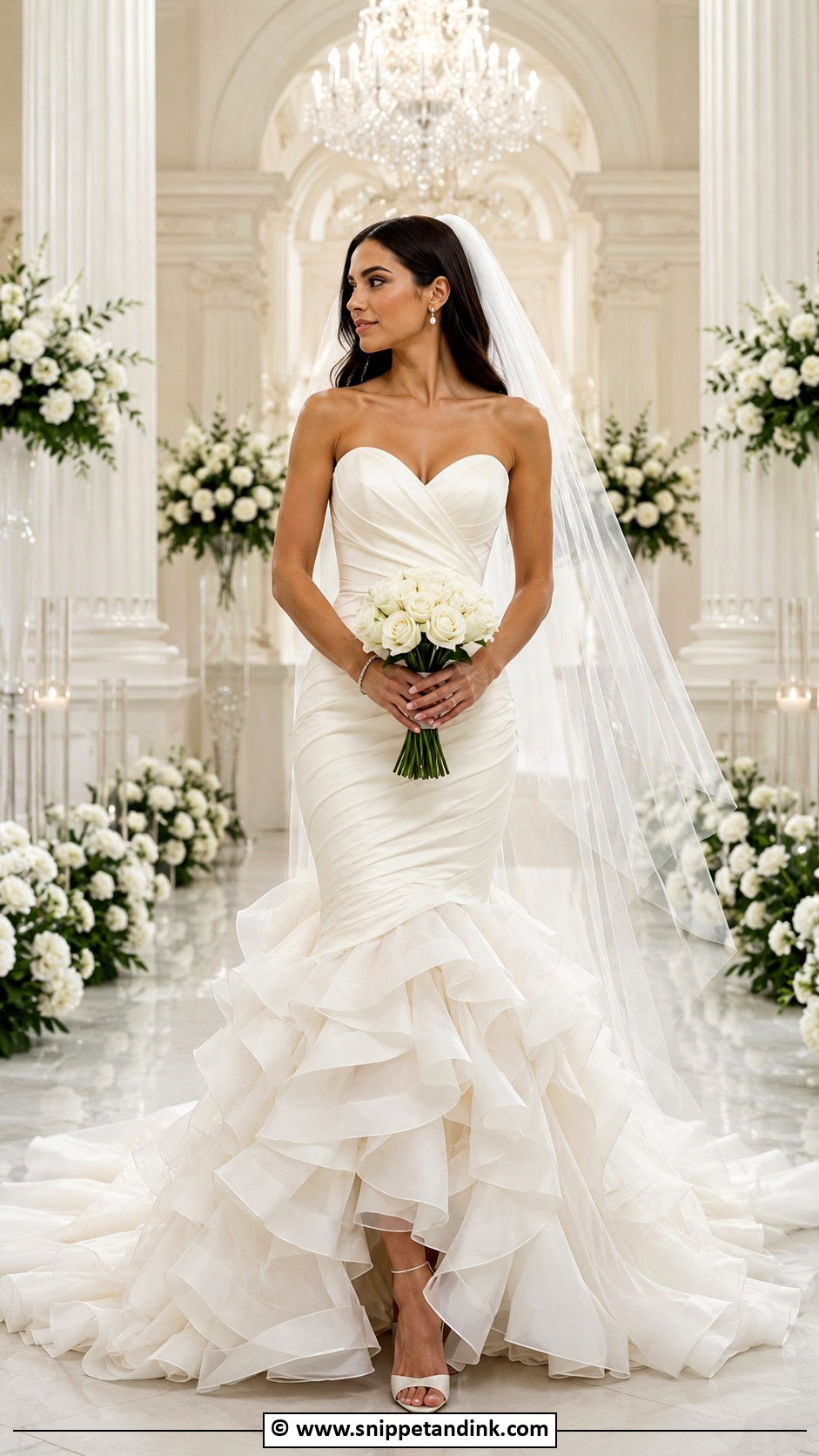Ruffle Mermaid Wedding Dress - Snippet and Ink - 35 Mermaid Wedding Dresses