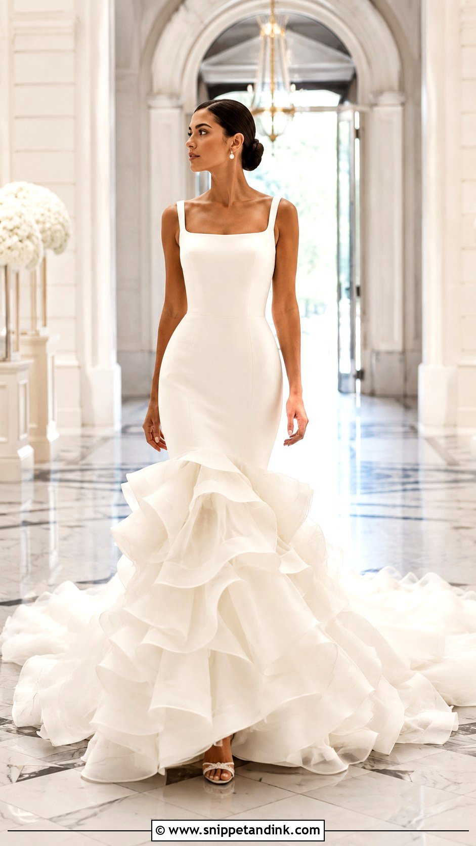 Ruffle Mermaid Wedding Dress - Snippet and Ink - 25 Mermaid Style Wedding Dresses