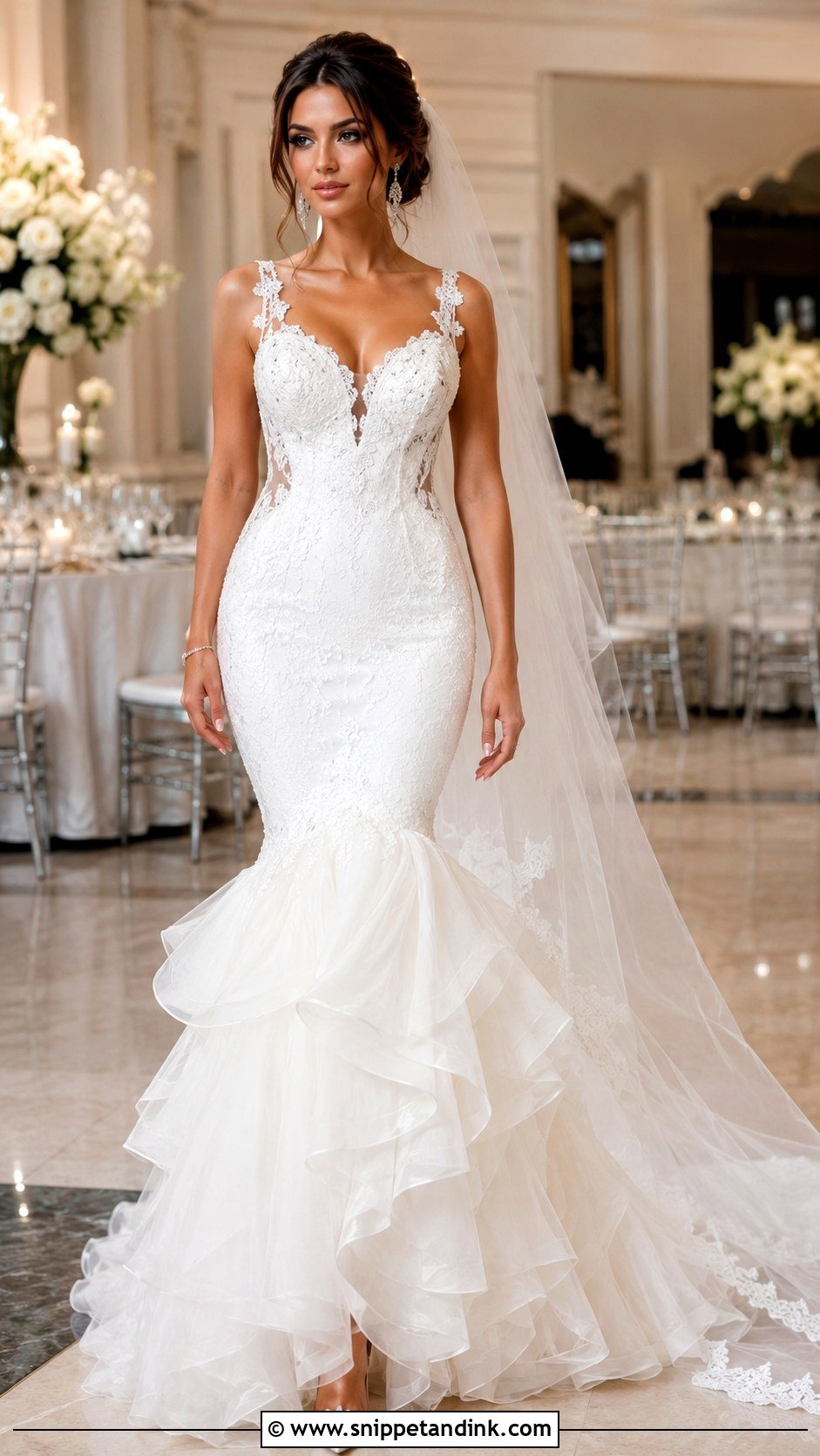 Ruffle Mermaid Wedding Dress - Snippet and Ink - 25 Ruffle Wedding Dress Ideas
