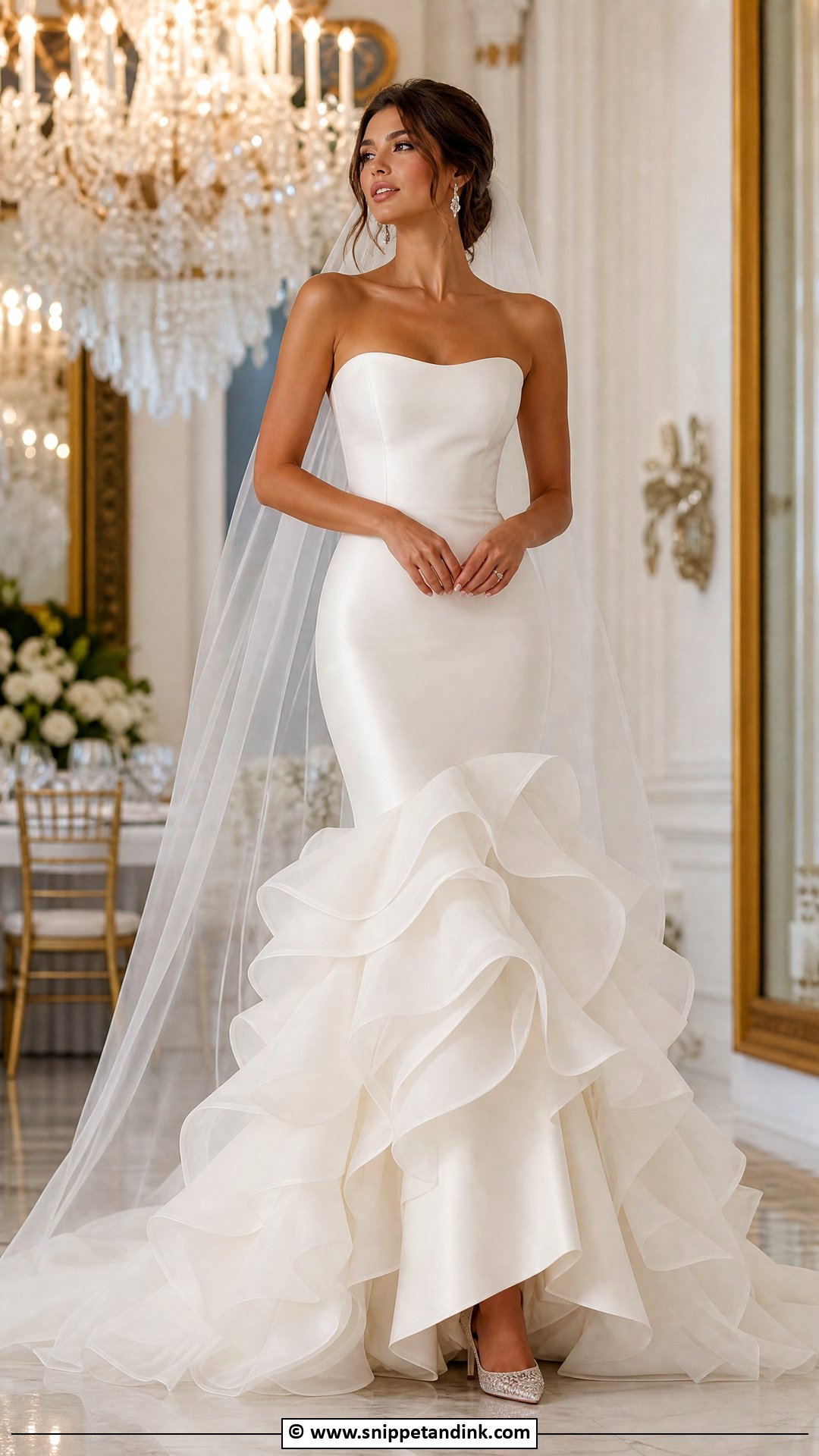 Ruffle Mermaid Wedding Dress - Snippet and Ink - 35 Mermaid Wedding Dress Ideas