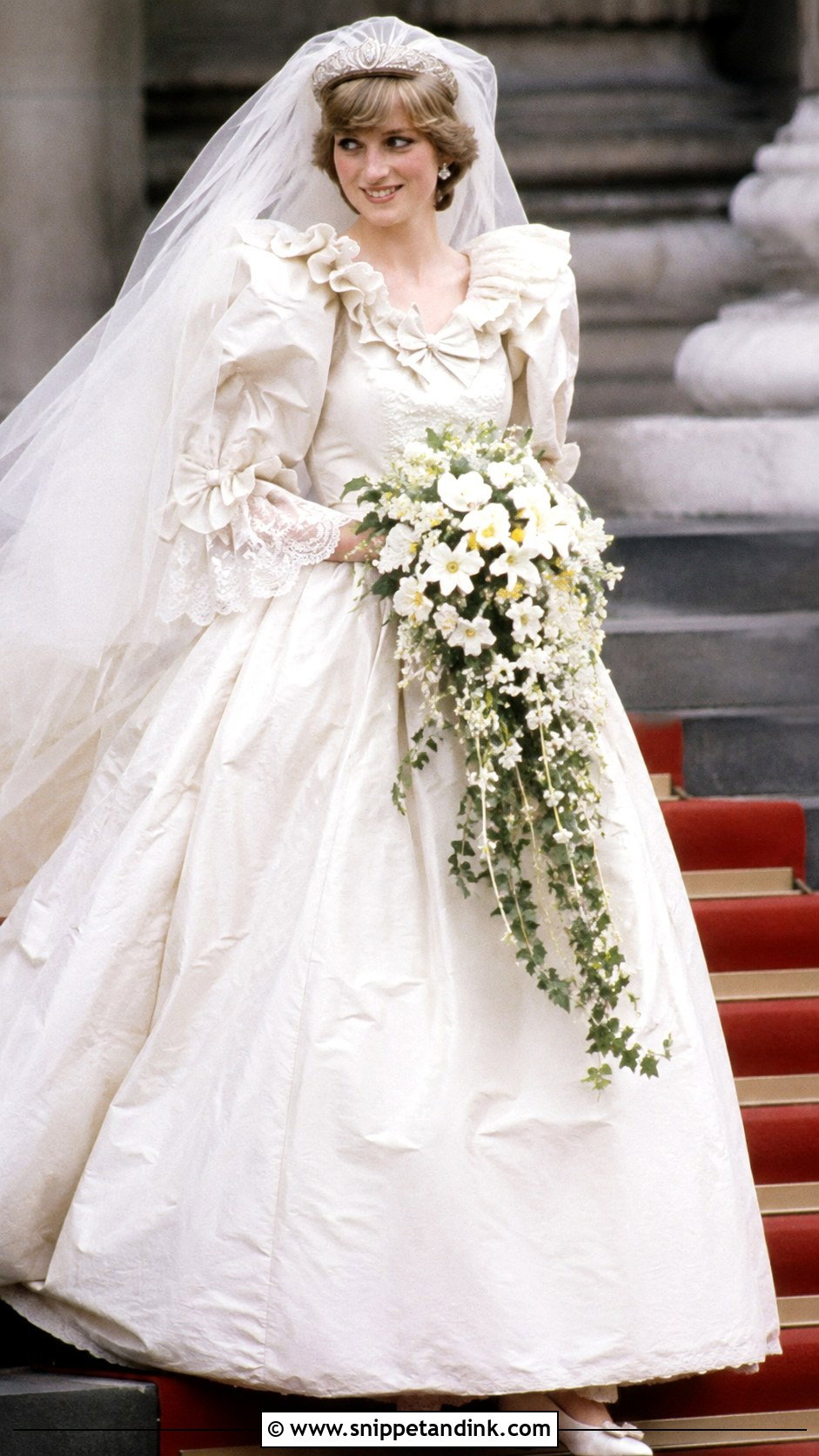Ruffle Neck Lady Diana Wedding Dress - Snippet and Ink - 20 Lady Diana Wedding Dress Ideas