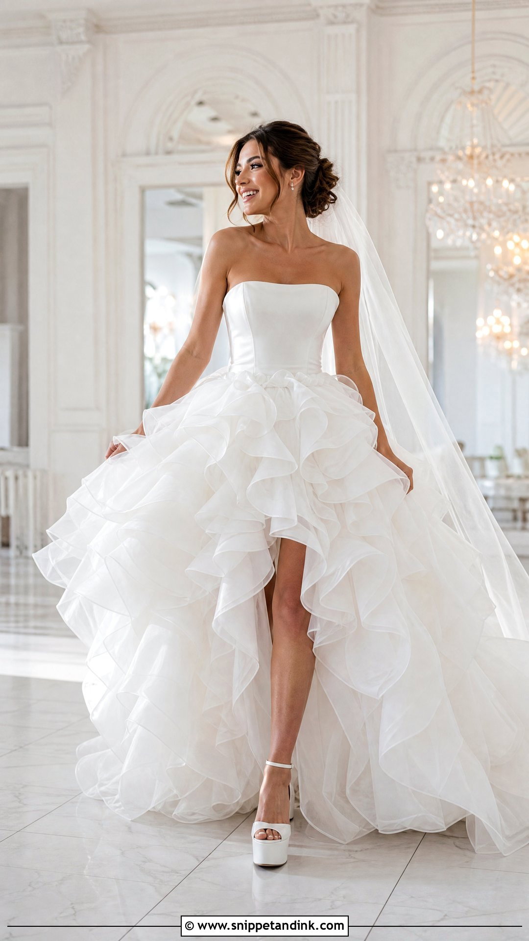 Ruffle Poofy Wedding Dress - Snippet and Ink - 25 Poofy Wedding Dresses