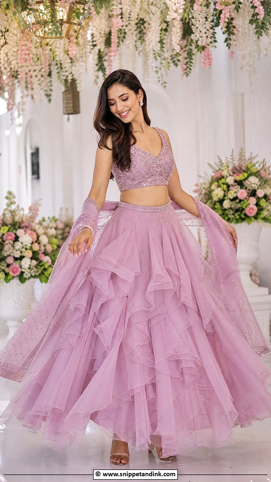 Ruffle Sangeet Lehenga - Snippet and Ink - 35 Bridal Sangeet Outfit Ideas