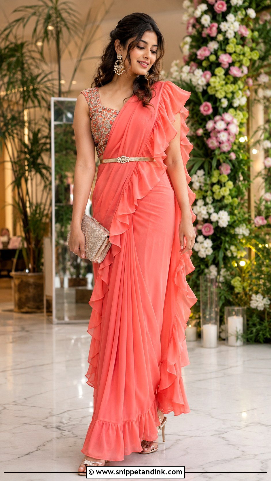 Ruffle Saree - Snippet and Ink - 25 Indian Wedding Dresses for Women