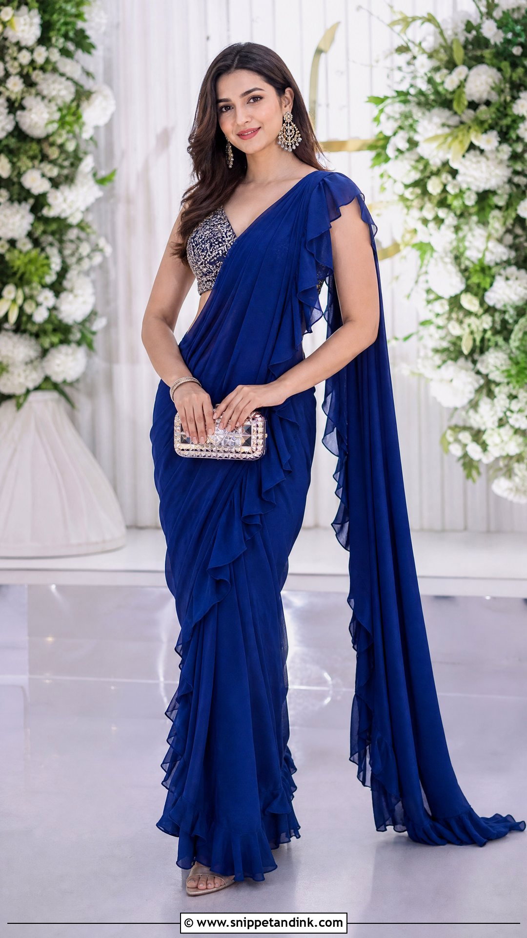 Ruffle Saree For Indian Wedding - Snippet and Ink - 25 Trendy Indian Outfits for Wedding