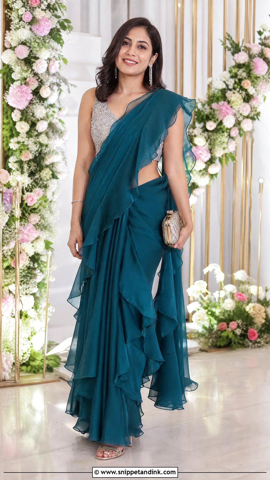 Ruffle Saree For Sangeet - Snippet and Ink - 25 Outfit for Sangeet Function Ideas