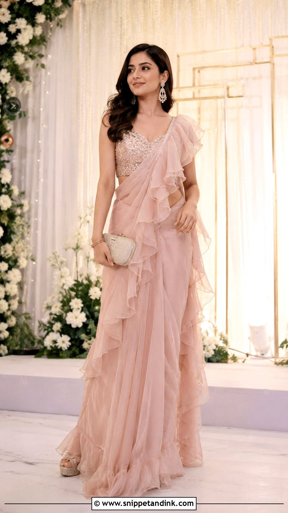 Ruffle Saree For Sister Wedding - Snippet and Ink - 25 Indian Wedding Wear for Sister Ideas