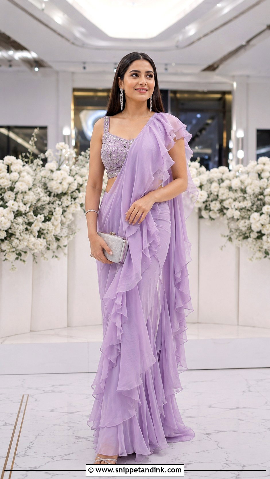 Ruffle Saree For Sister Wedding - Snippet and Ink - 30 Indian Sister Wedding Dress Ideas