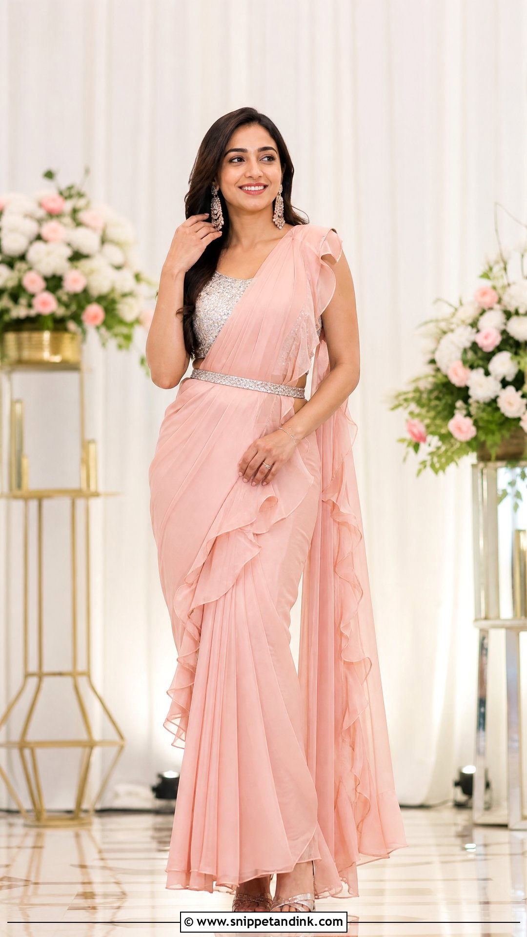 Ruffle Saree Sangeet Dress - Snippet and Ink - 25 Sangeet Dress for Bride Ideas