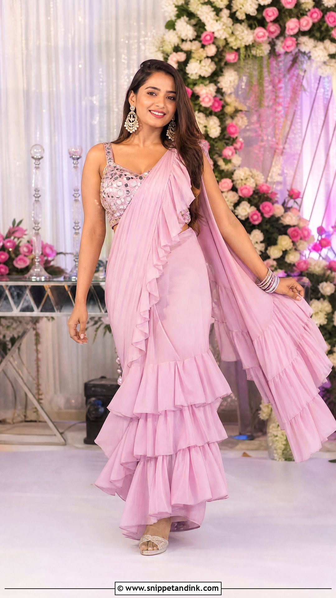 Ruffle Saree Sangeet Outfit - Snippet and Ink - 25 Bridal Sangeet Outfit Indian Weddings Ideas