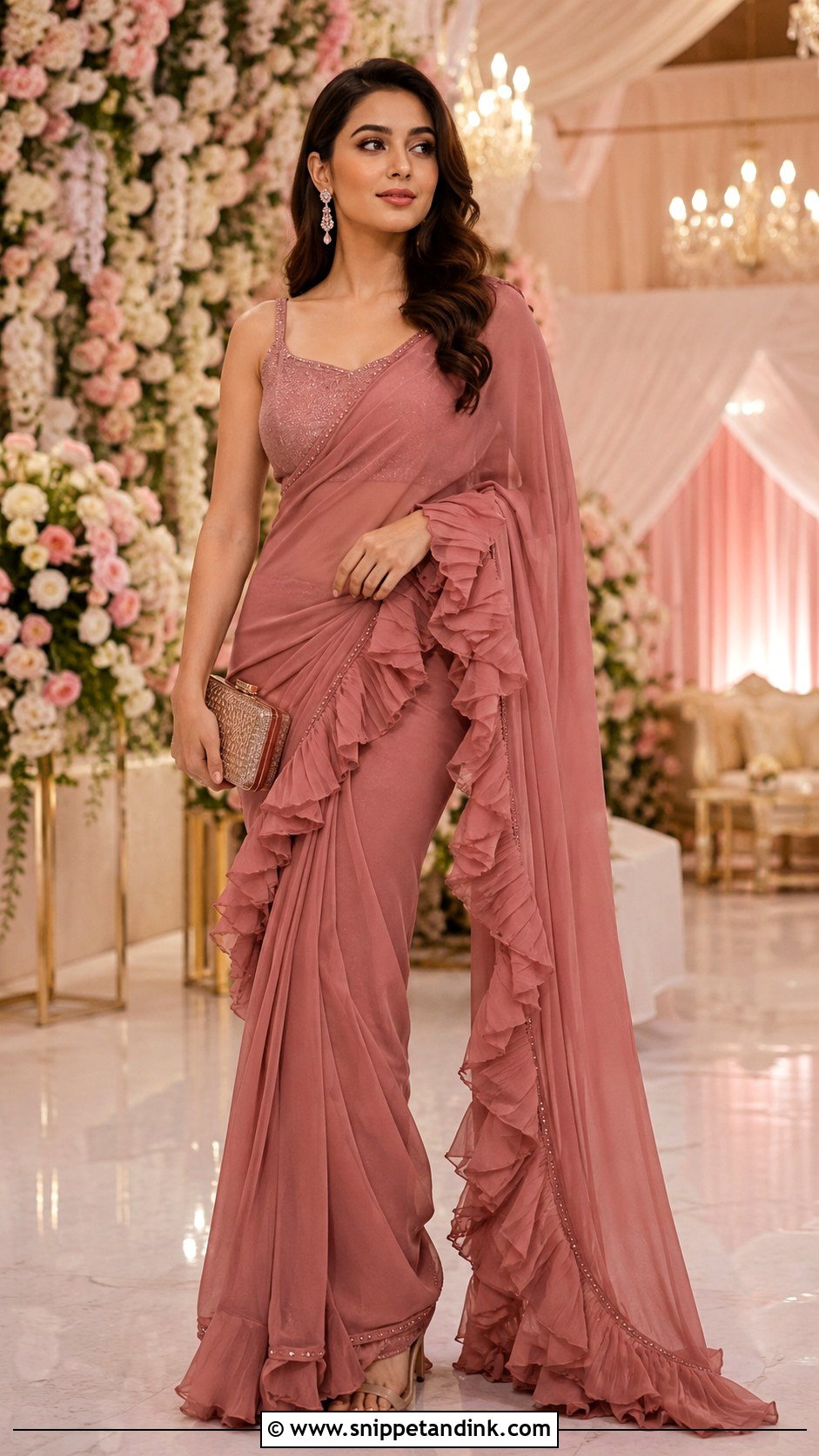 Ruffle Saree for Marriage Function - Snippet and Ink - 20 Dress for Marriage Function Ideas