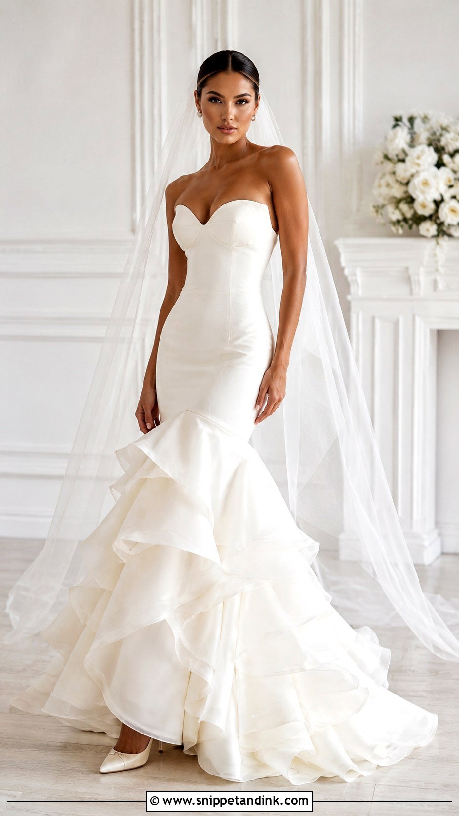 Ruffle Siren Wedding Dress - Snippet and Ink - 30 Siren Wedding Dress Ideas