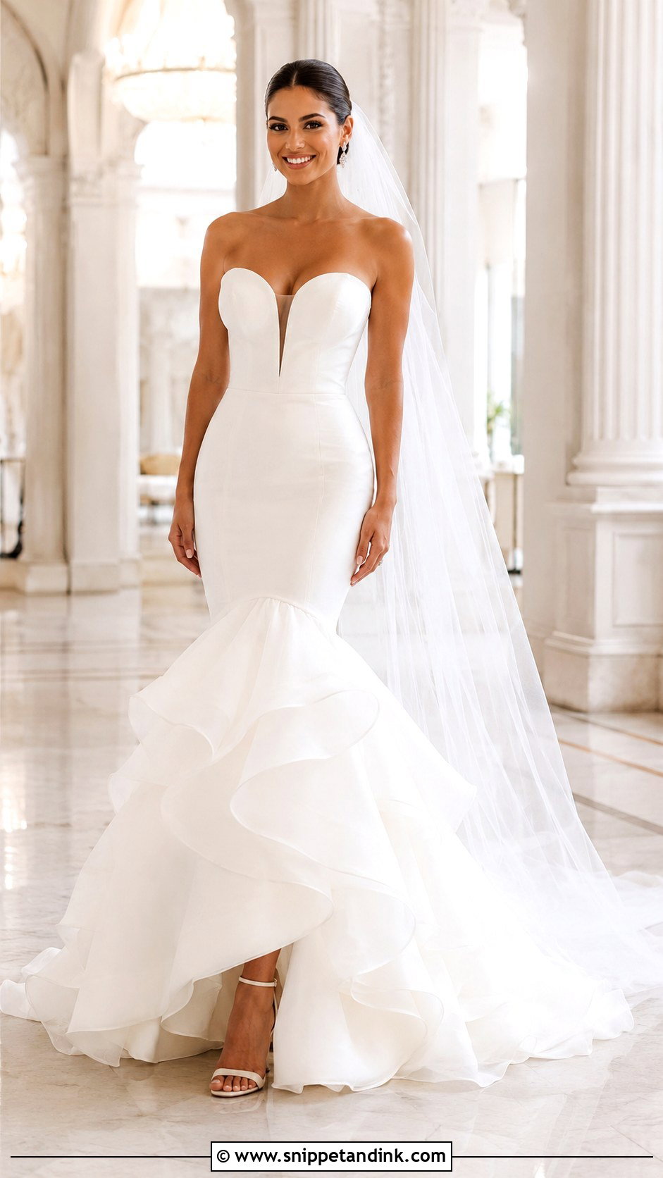 Ruffle Skirt Mermaid Bridal Dress - Snippet and Ink - 25 Mermaid Bridal Dress Ideas