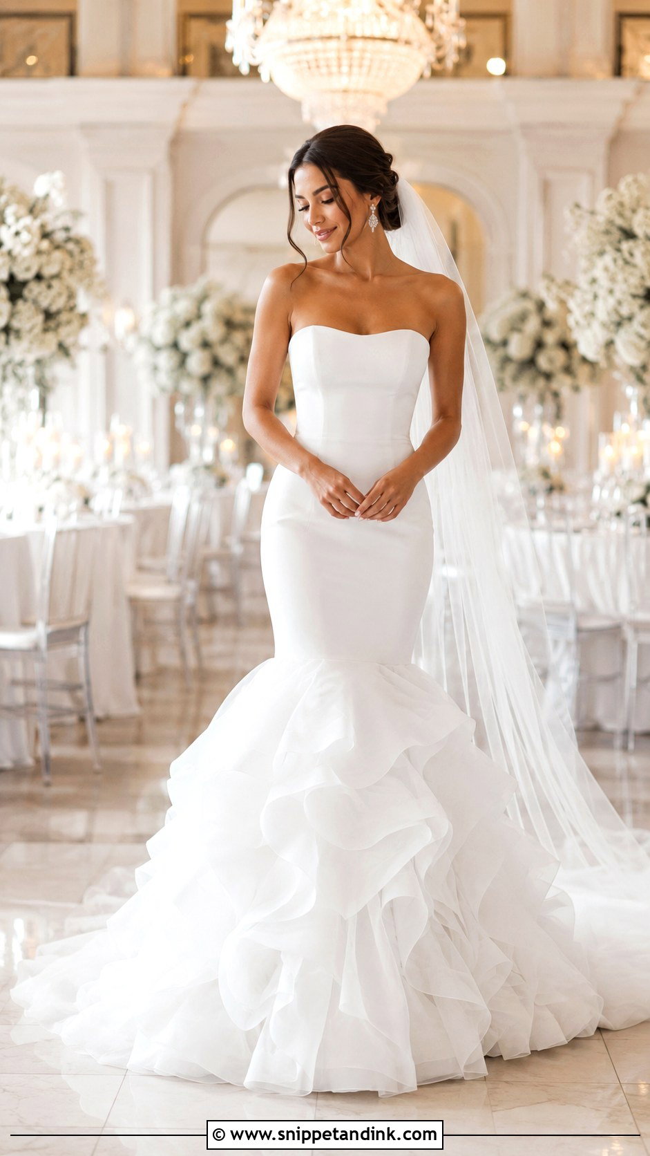 Ruffle Skirt Mermaid Wedding Dress - Snippet and Ink - 20 Mermaid Trumpet Wedding Dress Ideas