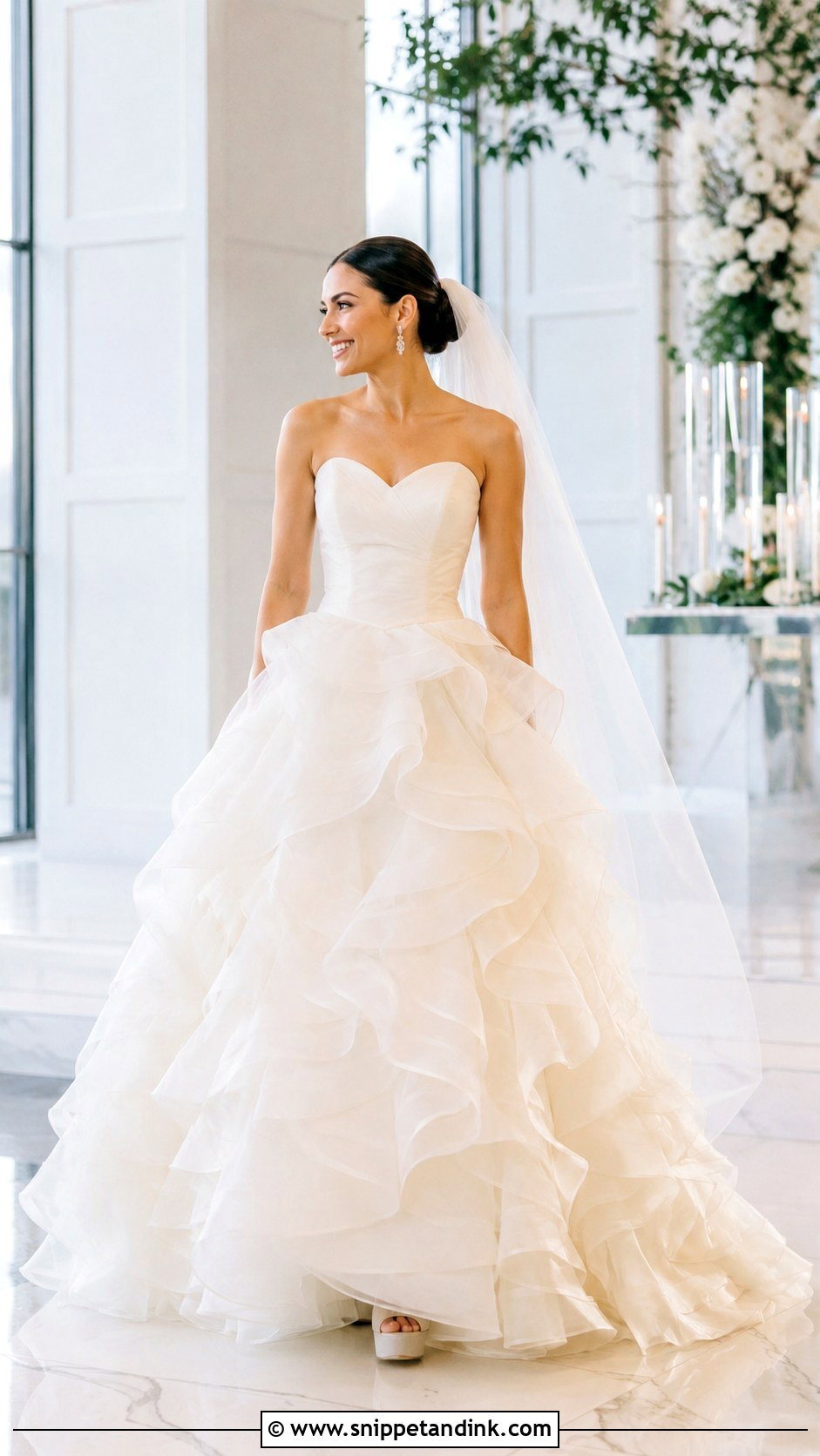 Ruffle Skirt Princess Wedding Dress - Snippet and Ink - 20 Big Princess Wedding Dresses
