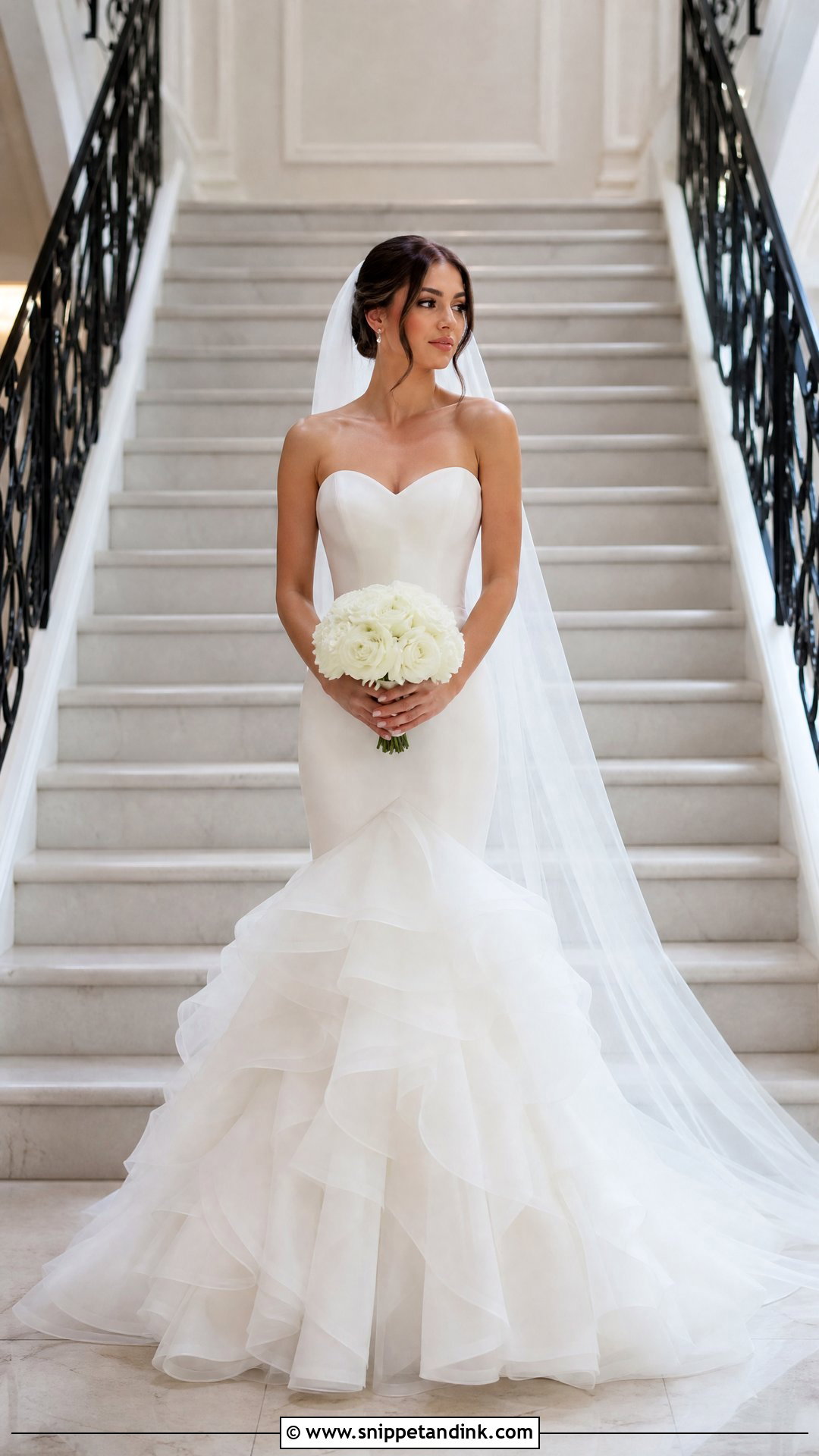 Ruffle Skirt Sweetheart Mermaid Wedding Dress - Snippet and Ink - 20 Sweetheart Mermaid Wedding Dress Ideas