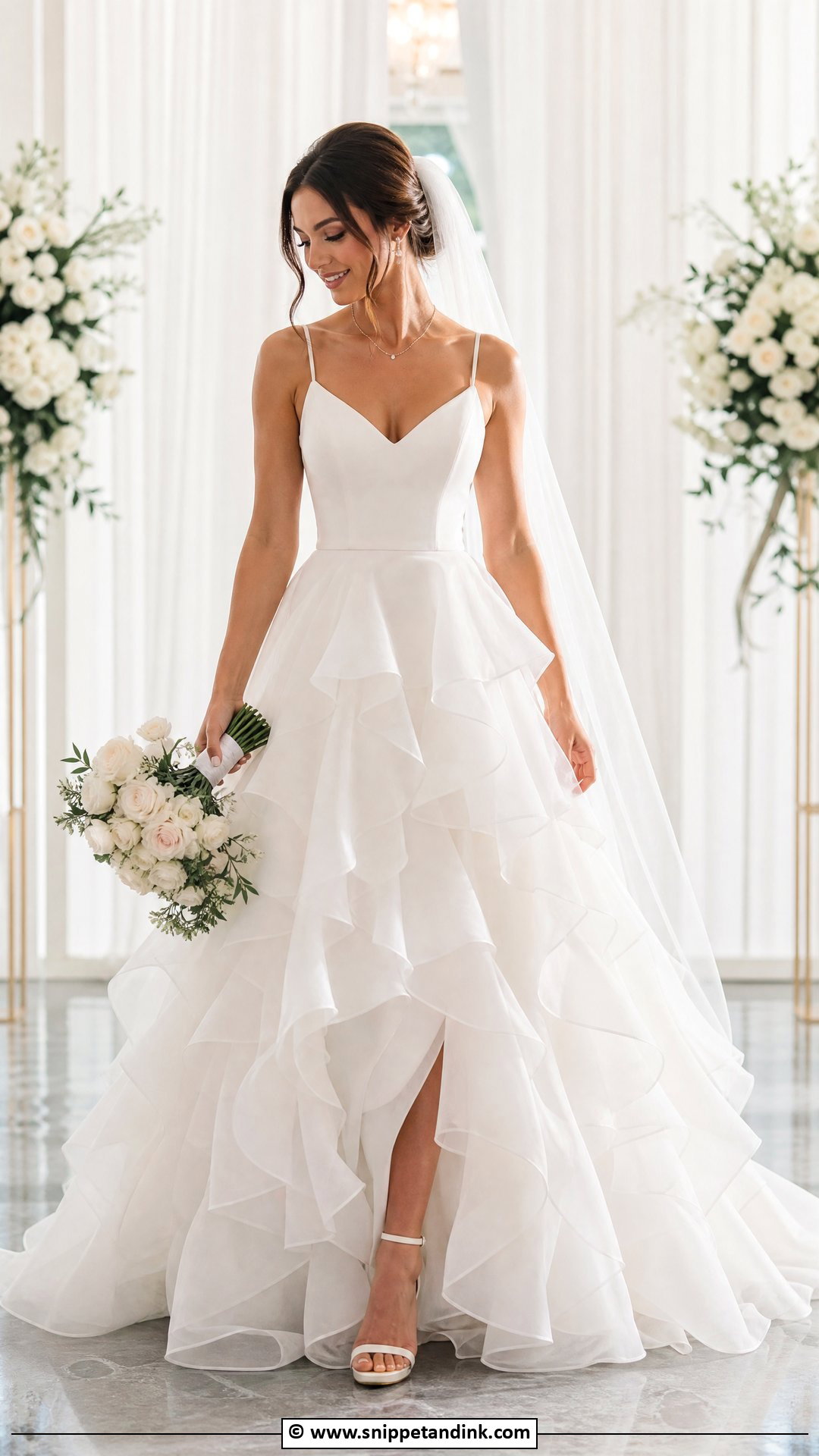 Ruffle Skirt Wedding Gown - Snippet and Ink - 35 Latest Wedding Gowns