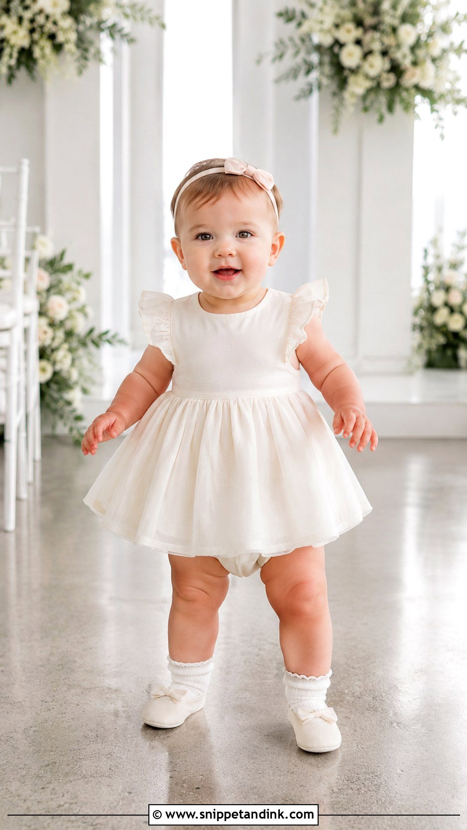 Ruffle Sleeve Baby Wedding Dress - Snippet and Ink - 20 Baby in Wedding Dress Ideas