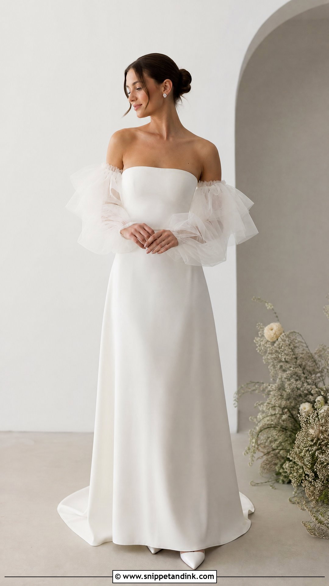 Ruffle Sleeve Bridal Gown - Snippet and Ink - 20 Ruffle Bridal Gown Ideas