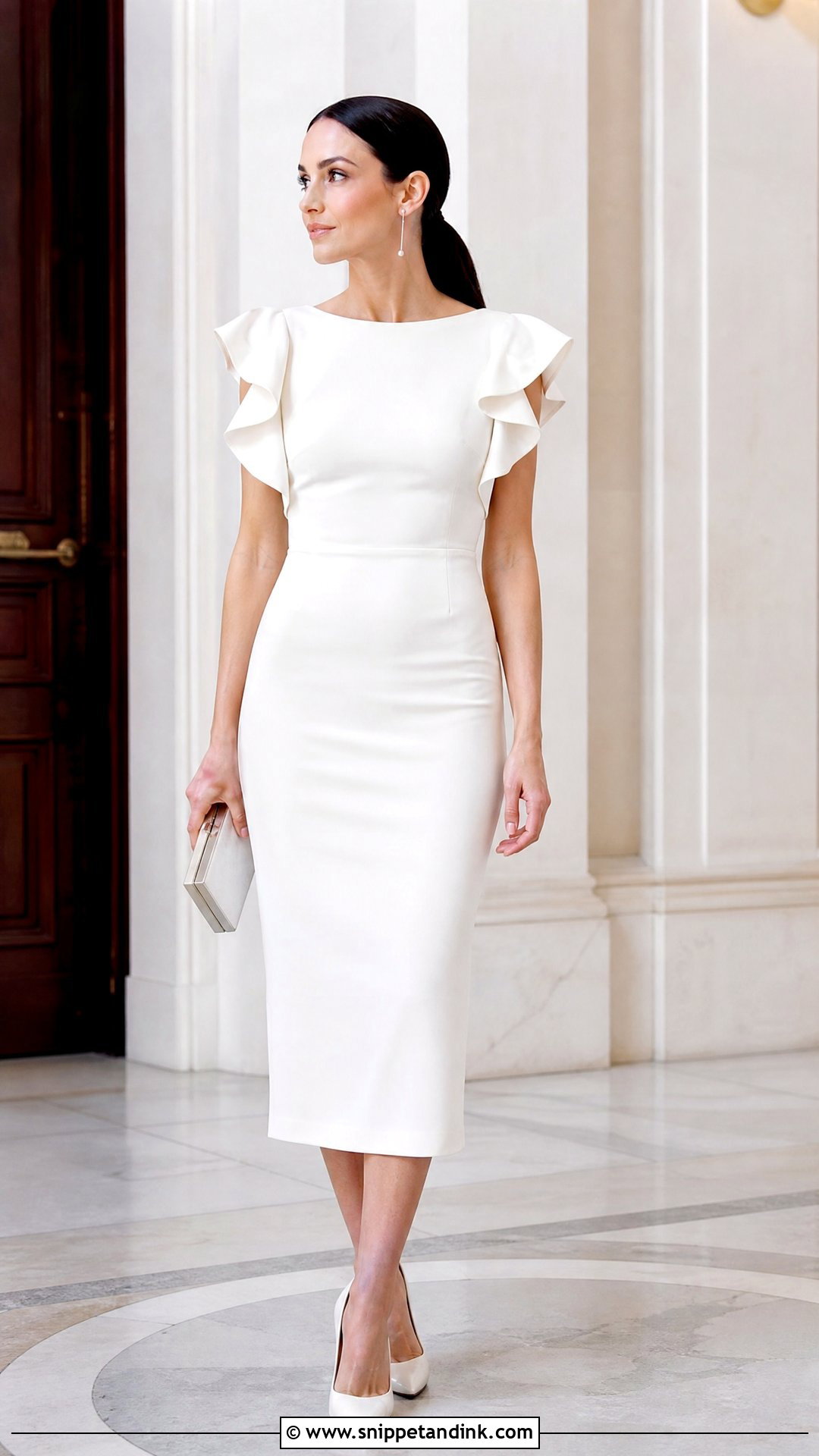 Ruffle Sleeve Civil Ceremony Wedding Dress - Snippet and Ink - 25 Civil Ceremony Wedding Dress Ideas