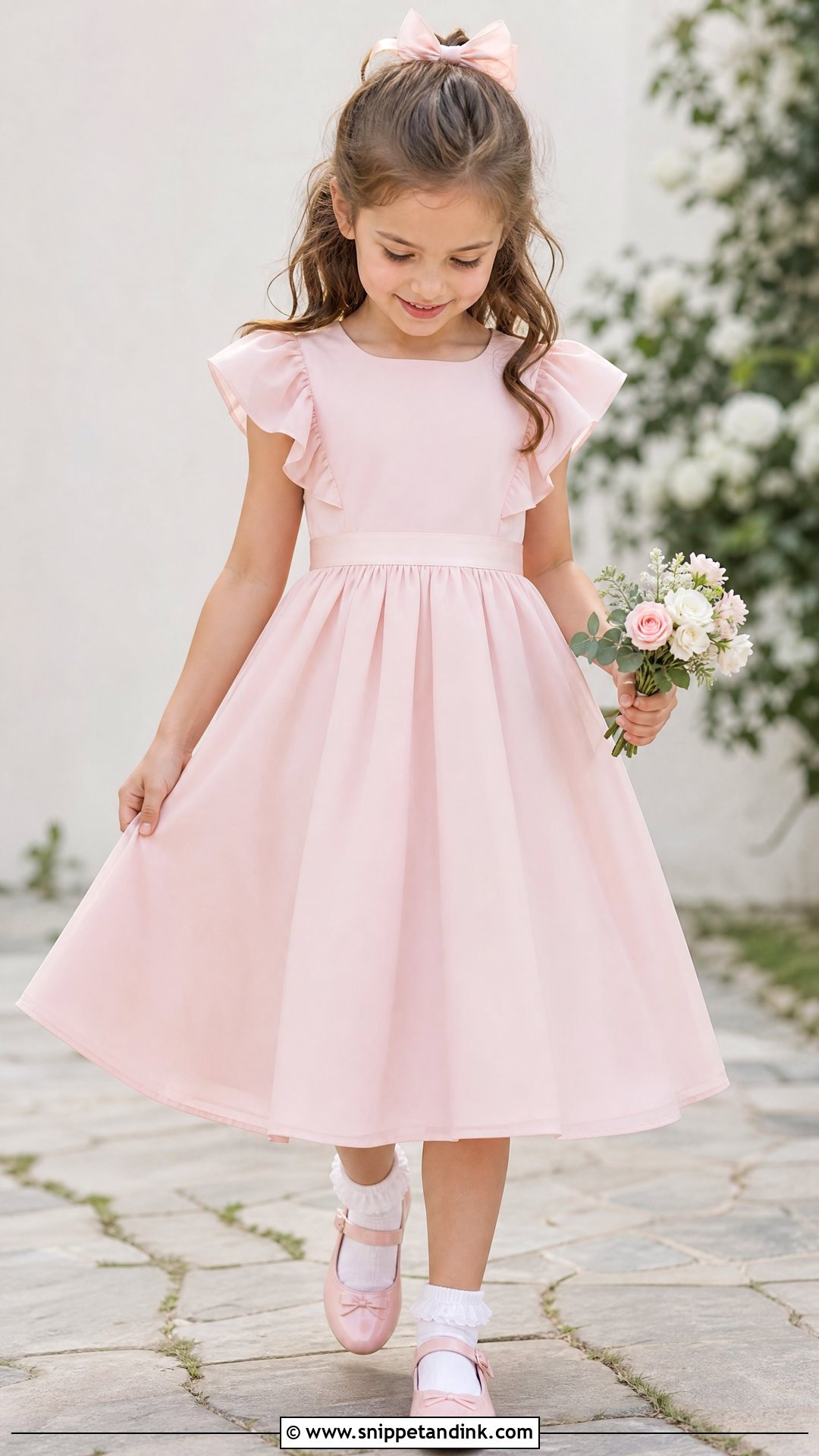 Ruffle Sleeve Flower Girl Wedding Dress - Snippet and Ink - 20 Wedding Dress for Kids Girl Ideas