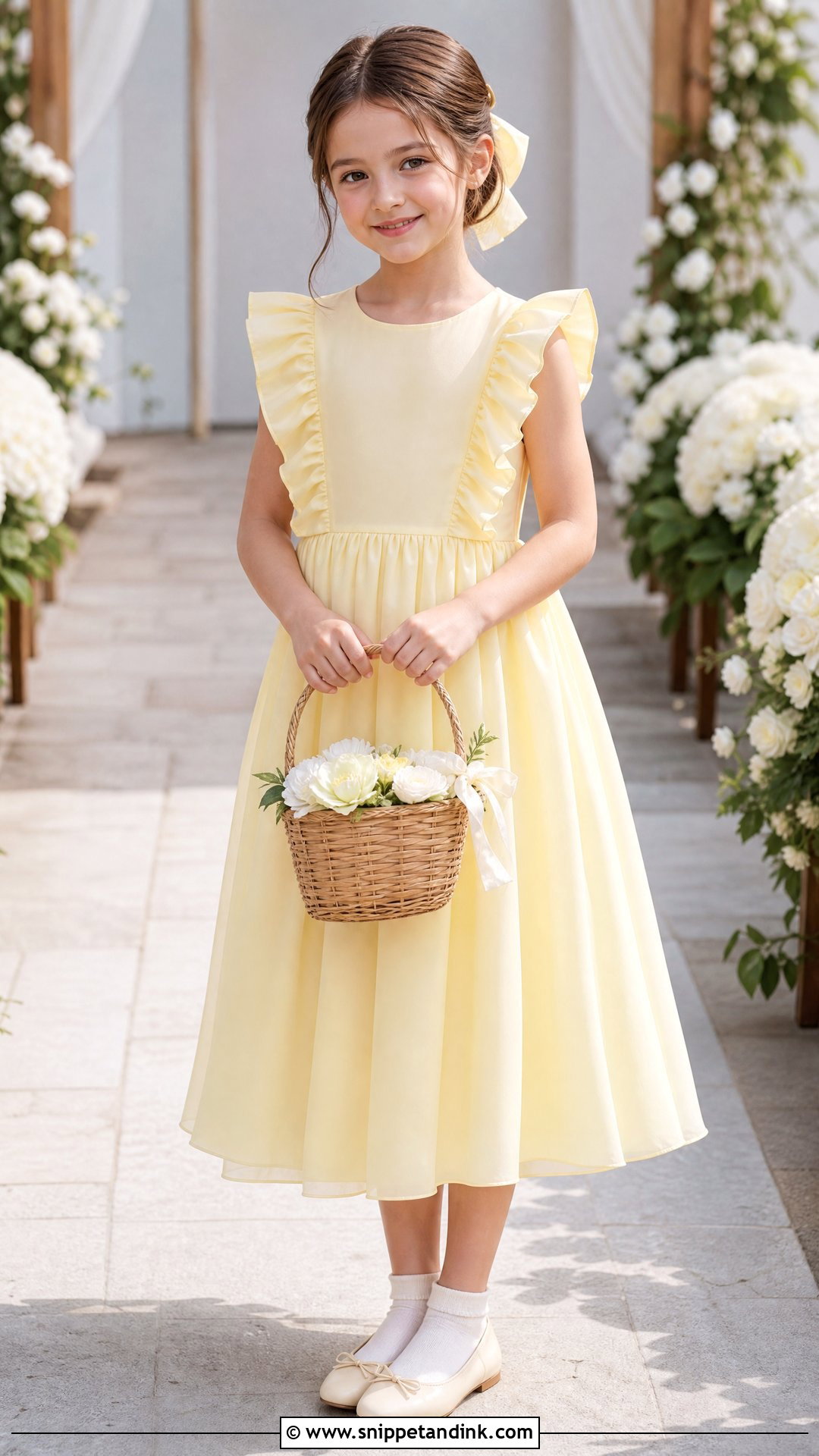 Ruffle Sleeve Kids Wedding Dress - Snippet and Ink - 20 Kids Wedding Dresses