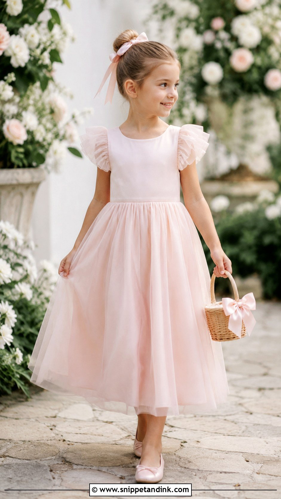 Ruffle Sleeve Kids Wedding Gown - Snippet and Ink - 20 Kids Gown Design Wedding Dresses