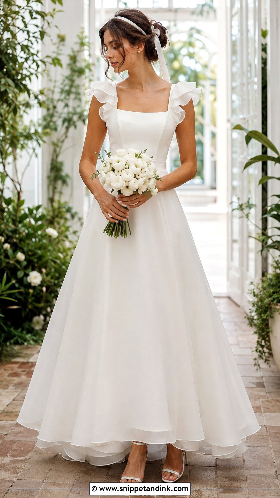 Ruffle Sleeve Organza Wedding Dress - Snippet and Ink - 20 Whimsical Wedding Dress with Sleeves