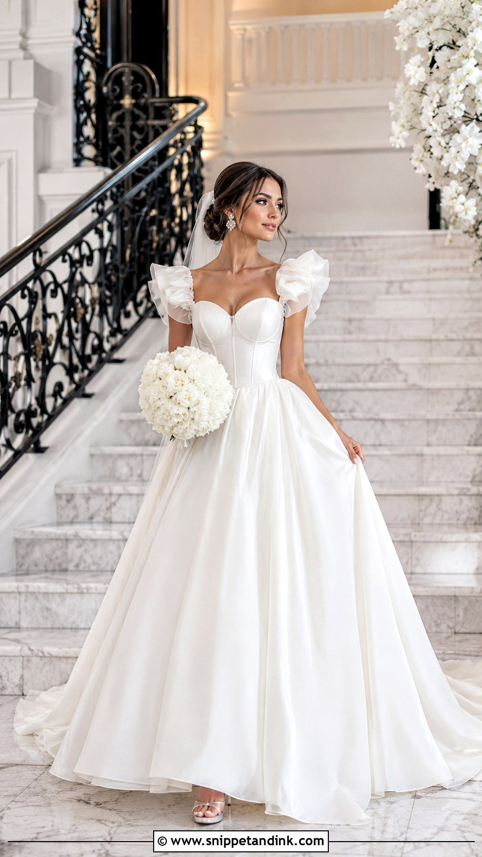 Ruffle Sleeve Princess Wedding Dress - Snippet and Ink - 20 Fairytale Wedding Dress with Sleeves