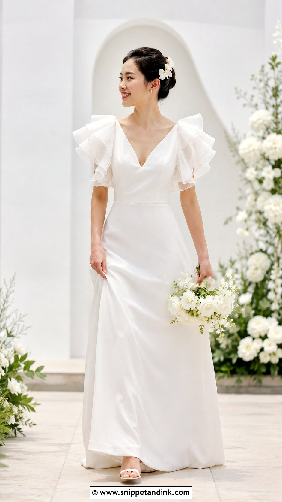 Ruffle Sleeve Wedding Dress - Snippet and Ink - 20 Big Sleeve Wedding Dress Ideas