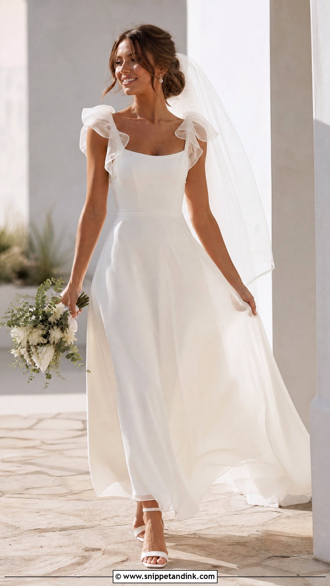 Ruffle Strap Wedding Dress - Snippet and Ink - 20 Wedding Dress Straps Ideas