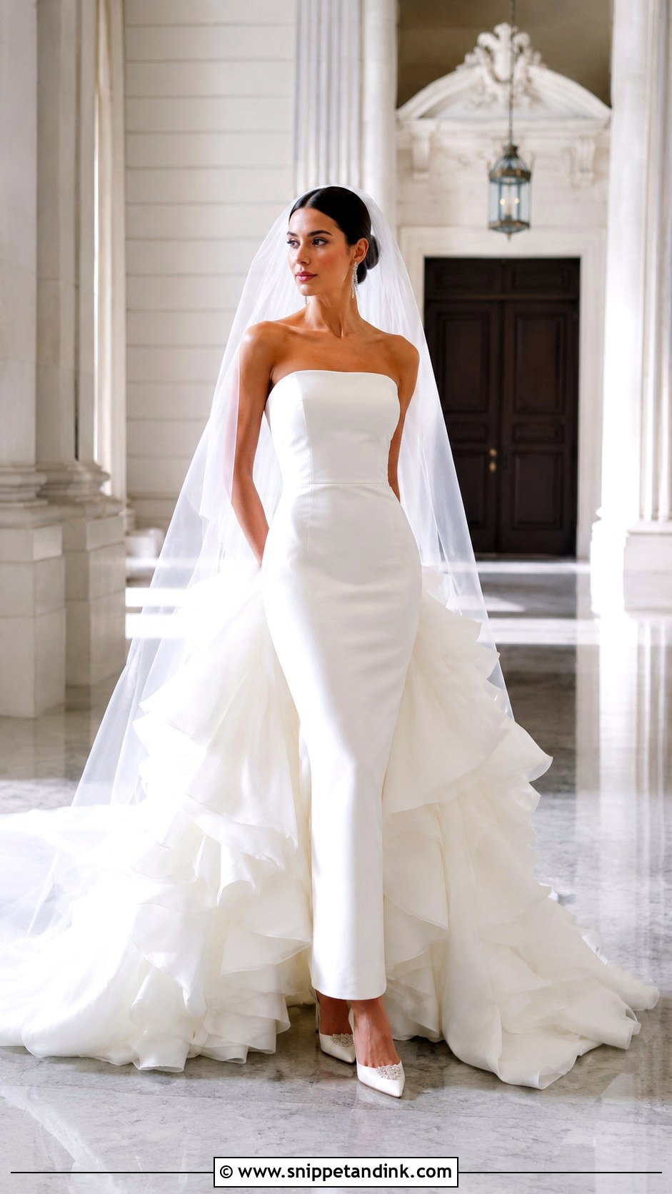 Ruffle Train Wedding Dress - Snippet and Ink - 25 Ruffle Wedding Dress Ideas