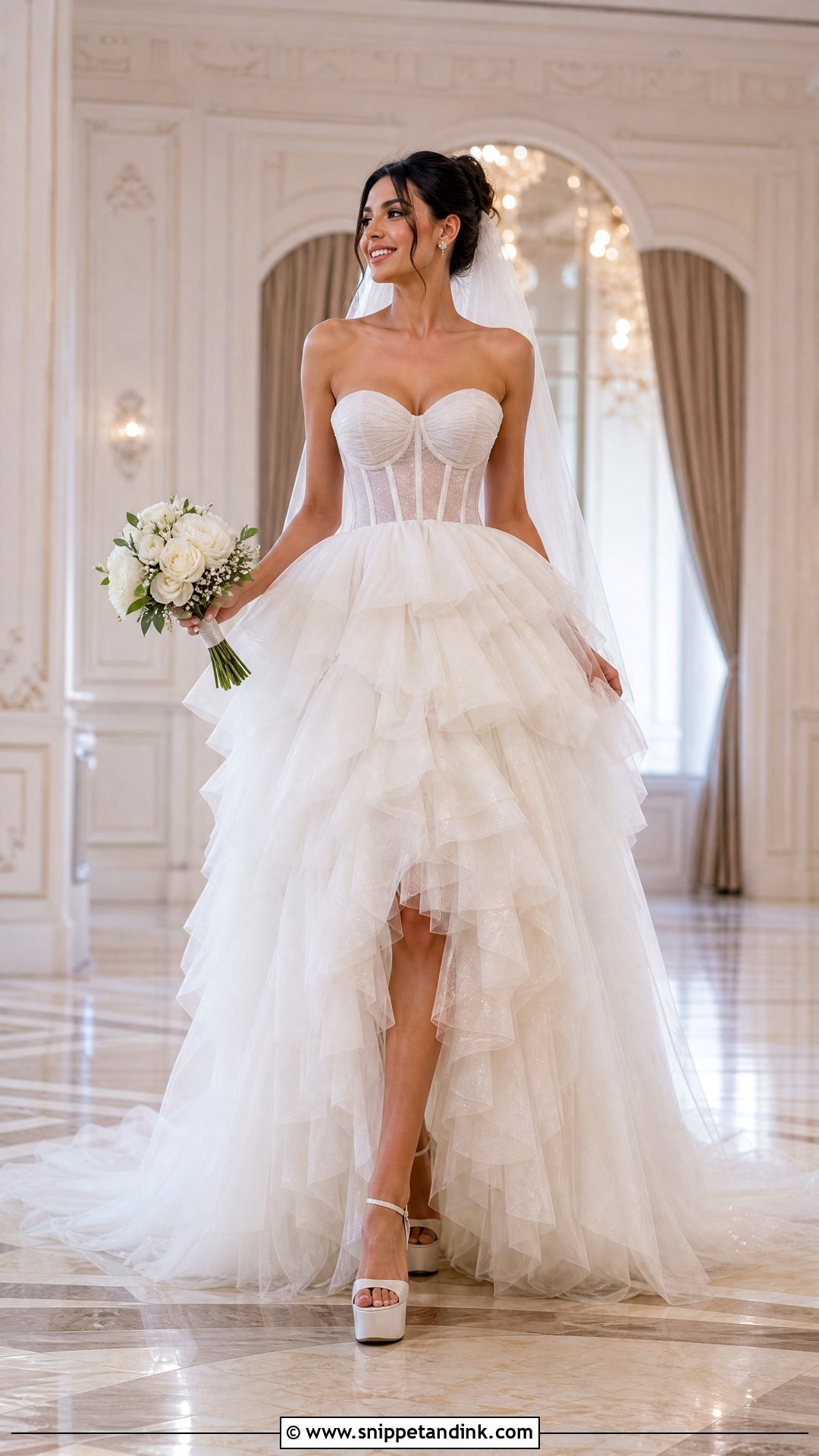 Ruffle Tulle Princess Ballgown Wedding Dress - Snippet and Ink - 20 Wedding Dress Princess Ballgown Ideas