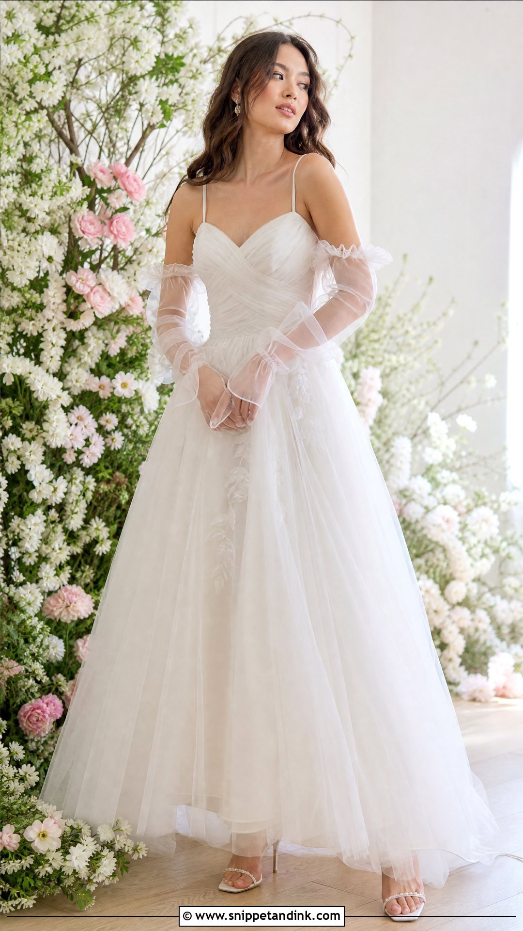 Ruffle Wedding Dress Gloves With Romantic Gown - Snippet and Ink - 25 Wedding Dress Gloves Ideas