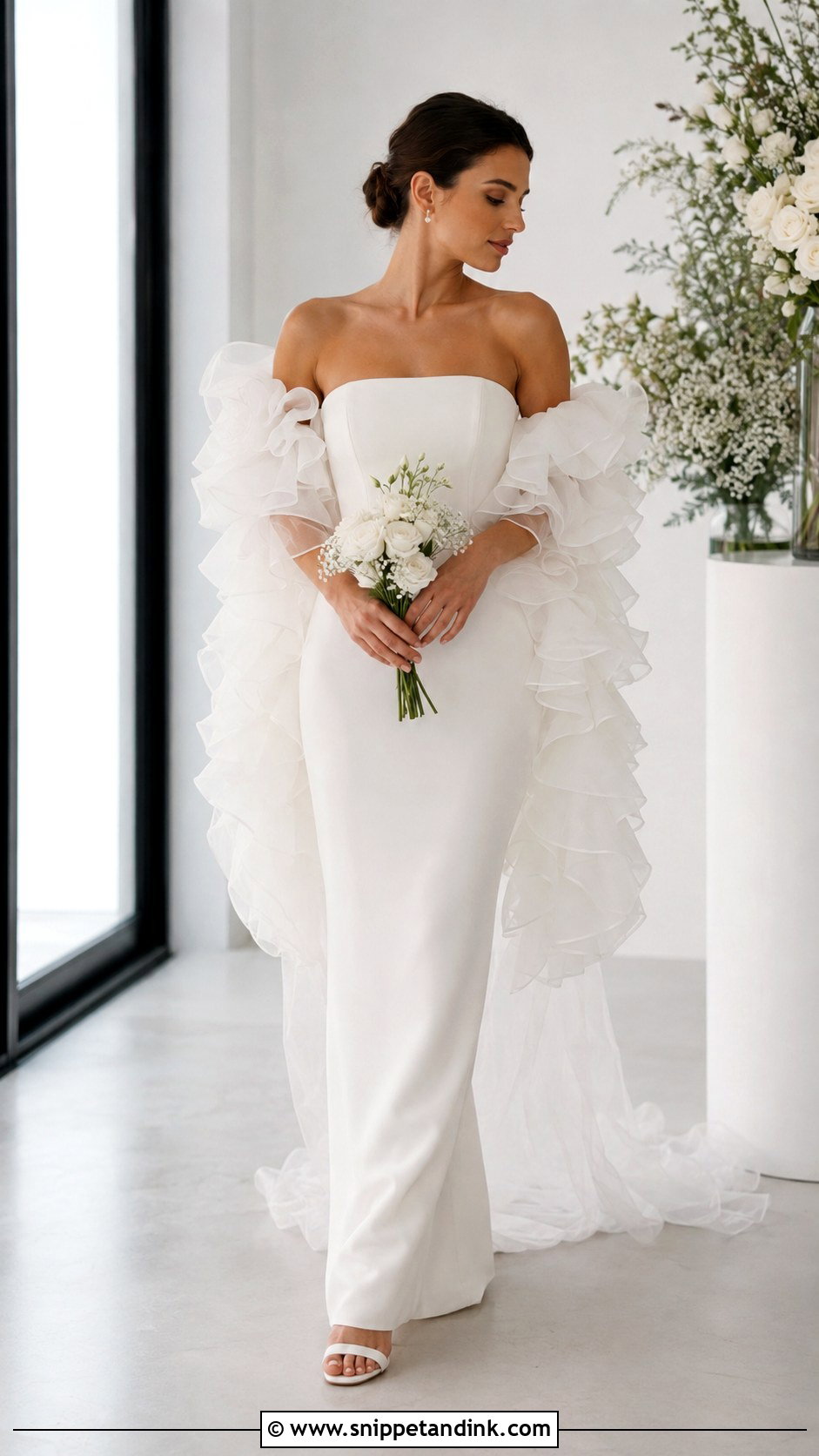 Ruffle Wedding Dress Topper - Snippet and Ink - 30 Wedding Dress Topper Ideas